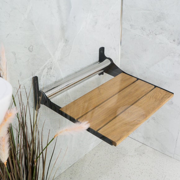 Invisible Creations Wooden Slatted Shower Seat