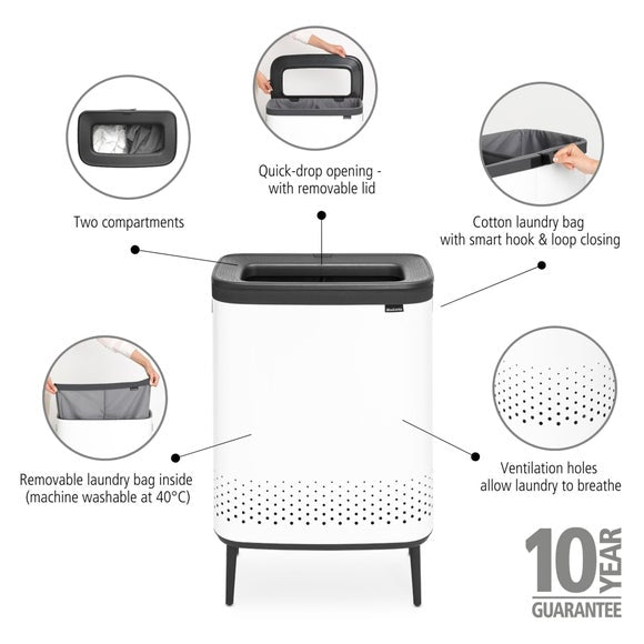 Brabantia Bo Laundry Bin Hi 2x45L, product image 14