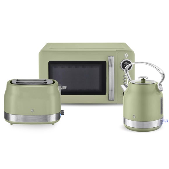 Swan Retro 1.7L Kettle 2 Slice Toaster & 20L Microwave Set, product image 1