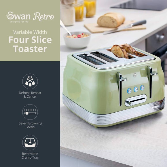 Swan Retro 1.7L Kettle 2 Slice Toaster & 20L Microwave Set, product image 8
