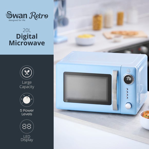 Swan Retro 1.7L Kettle 2 Slice Toaster & 20L Microwave Set, product image 15