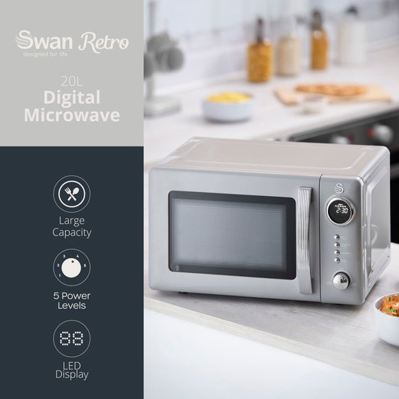 Swan Retro 1.7L Kettle 2 Slice Toaster & 20L Microwave Set, product image 25