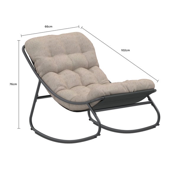Porto Steel Rocking Chair with Cushions