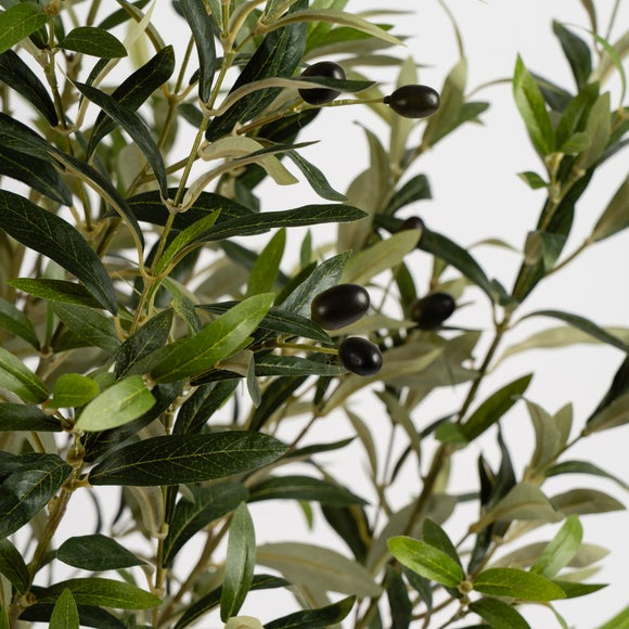 Artificial Olive Tree in White Plant Pot